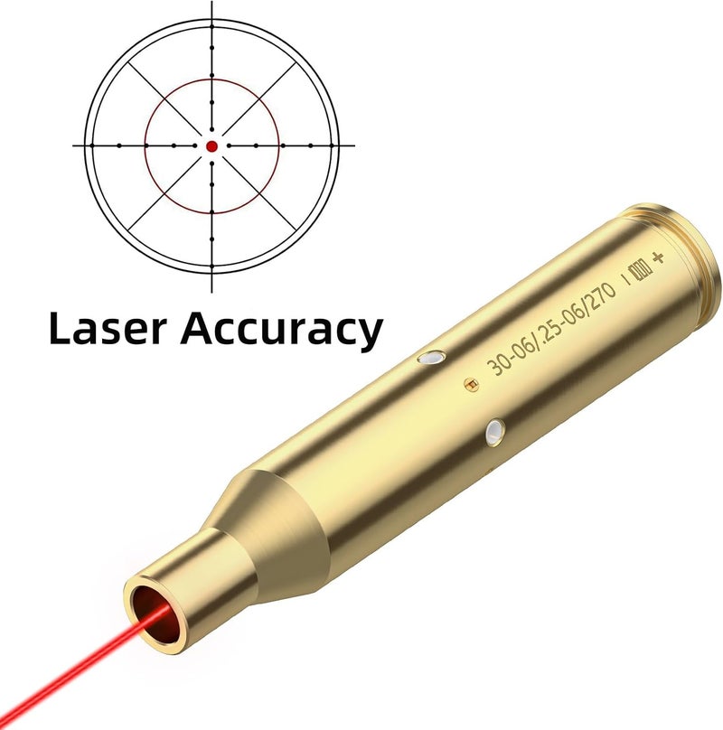 EZshoot Bore Sight Laser 9mm/ 223 5.56mm/ 30-06/25-06/270 /300BLK 7.62x35mm/ 6.5CM/ 12 Gauge Cal Red Laser Boresighter with Extra Batteries - Image 4